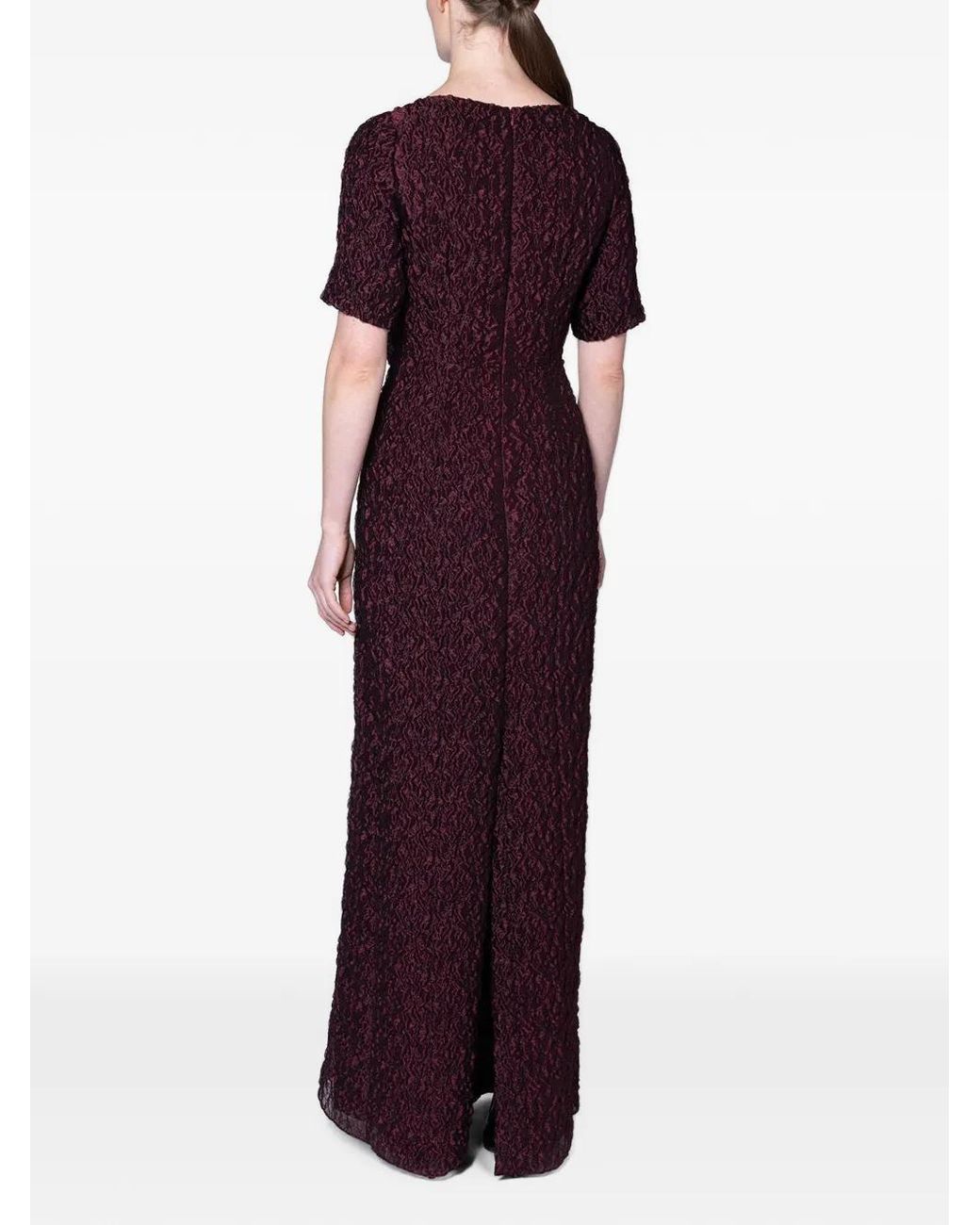 Roksanda Purple Robe Longue Syla À Taille Nouée