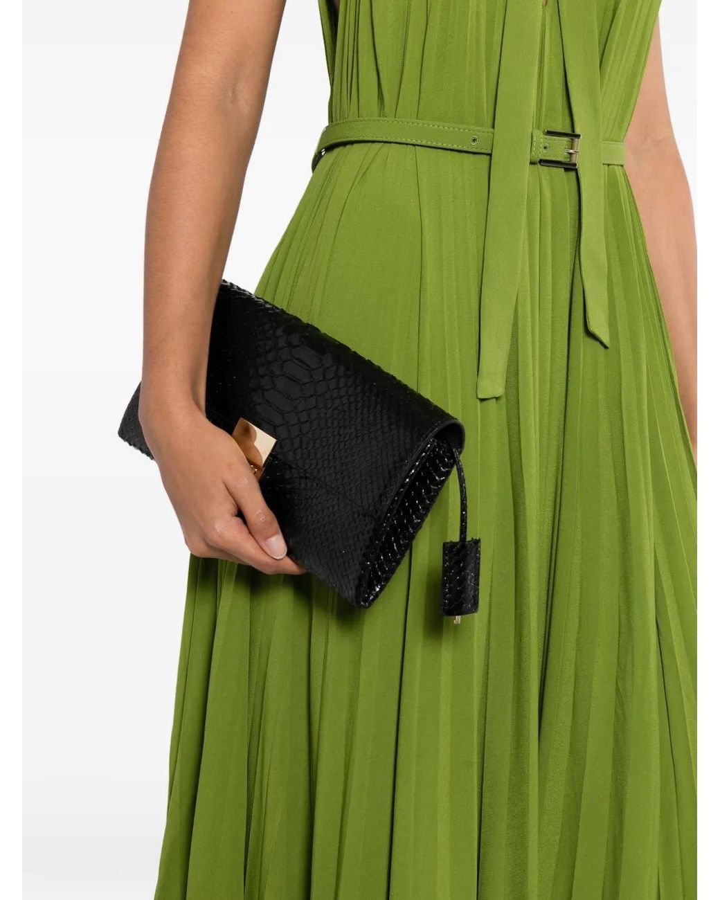 Tom Ford Black Python-Effect Leather Clutch Bag