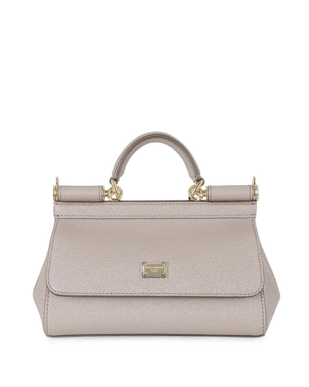Dolce & Gabbana Gray Mini Sicily Leather Mini Bag