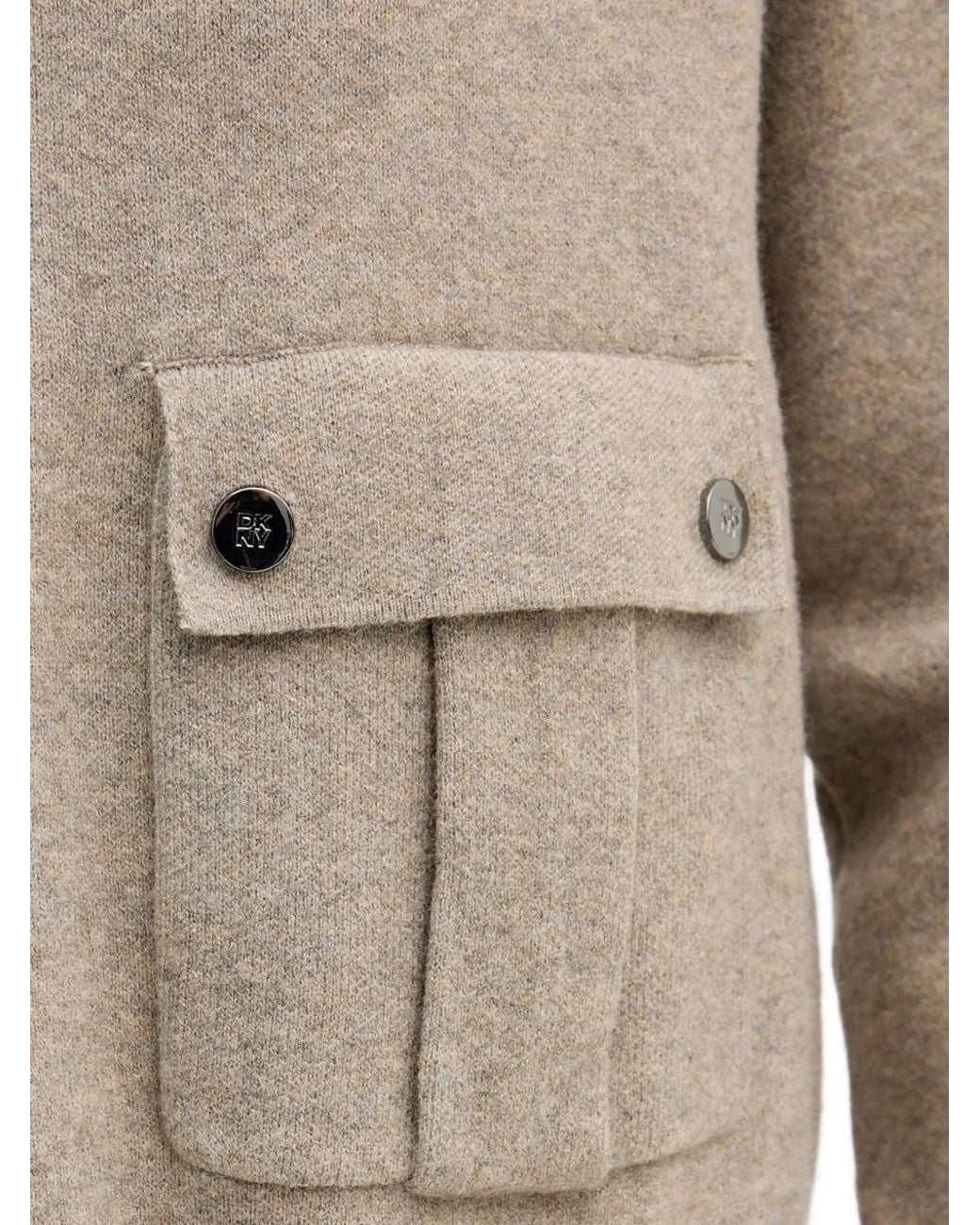 DKNY Blue Front-Pocket Knitted Cardigan