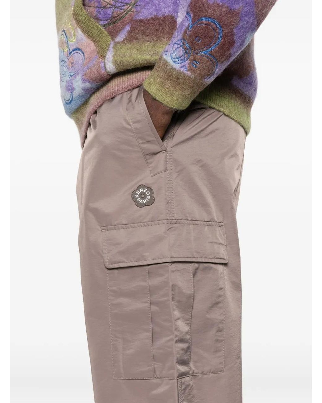 KENZO Gray Cargo-Pocket Pants for men