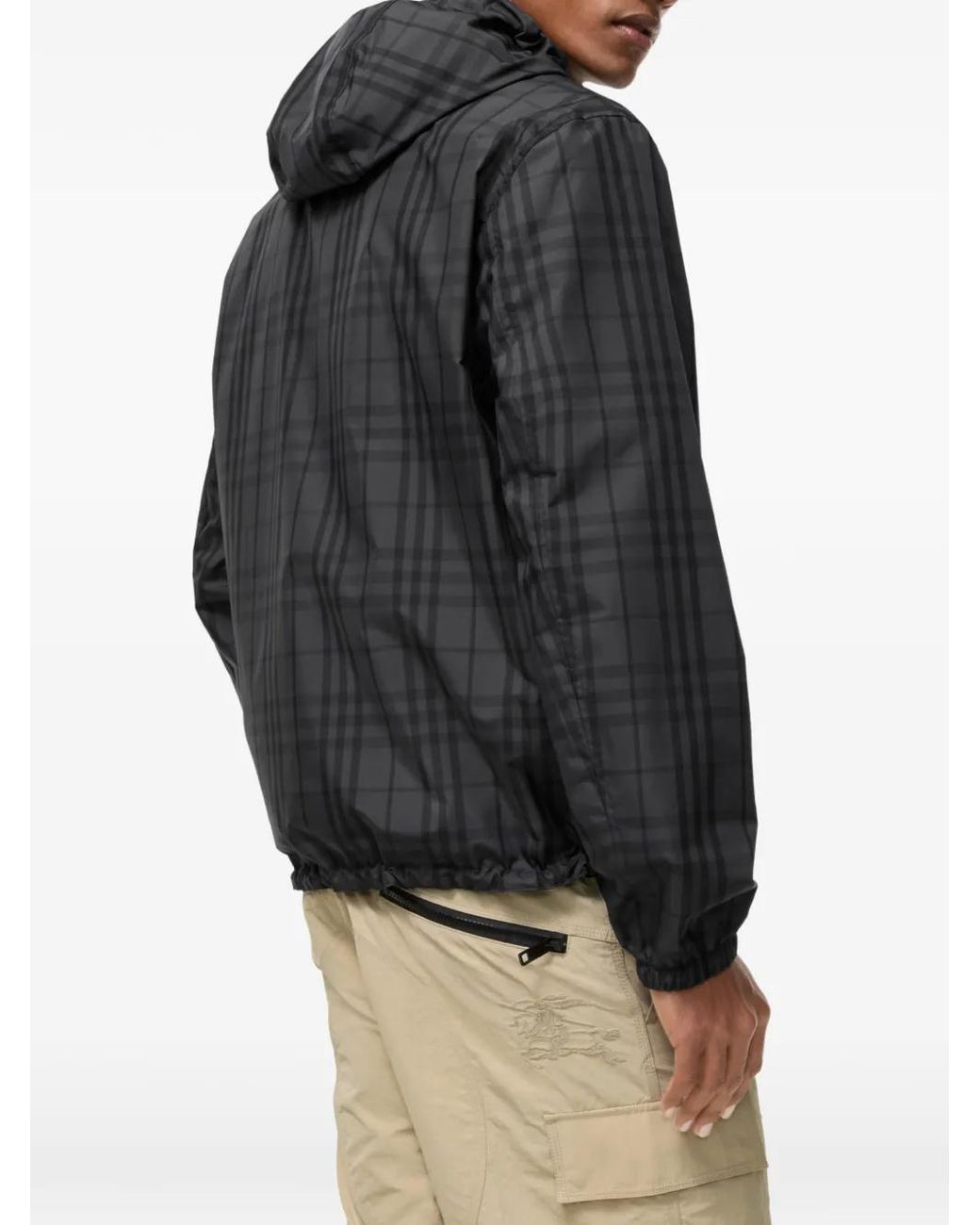 Burberry Black Check Blouson Jacket for men