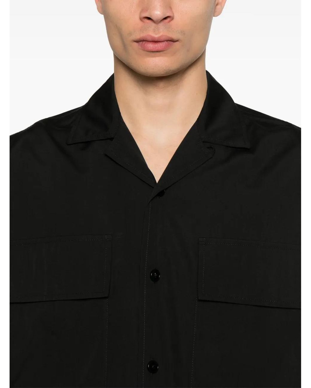 Jil Sander Black Logo-Embroidered Shirt for men