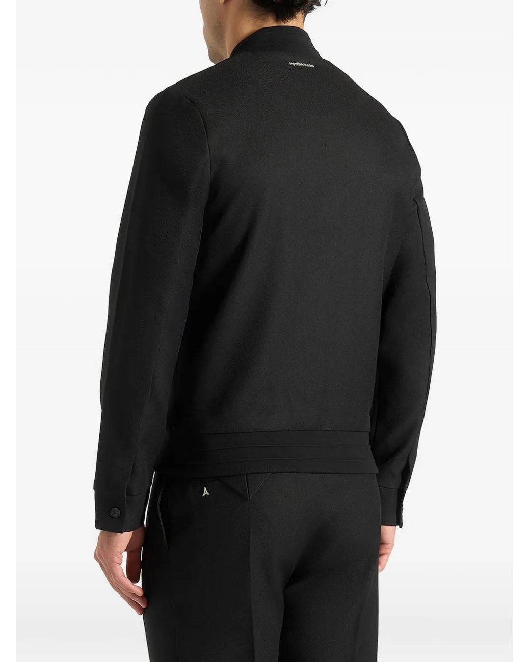 Manière De Voir Black Sami Tailored Bomber Jacket for men