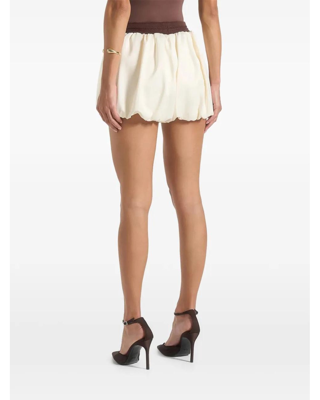 Manière De Voir White Zoe Satin Balloon Shorts