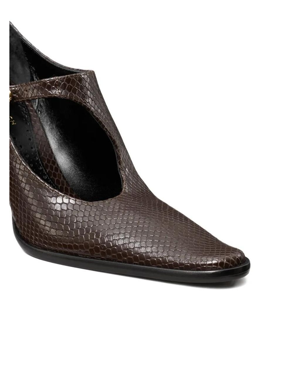 Tory Burch Black Twisted-Heel Monk Strap Pumps