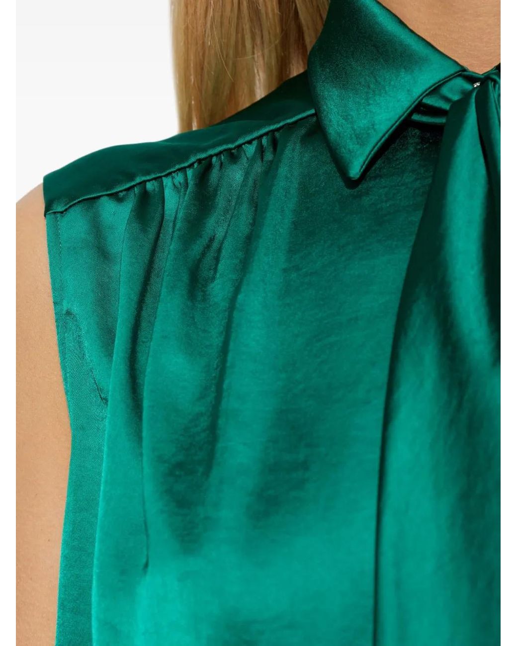 Versace Green Top With Decorative Tie