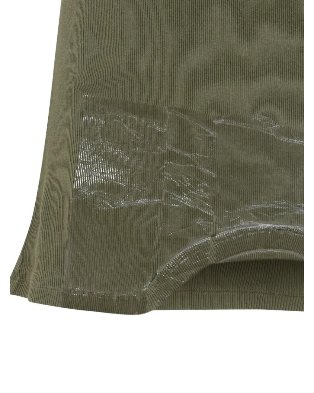 Maison Margiela Green Haut Côtelé À Design Sans Manches for men
