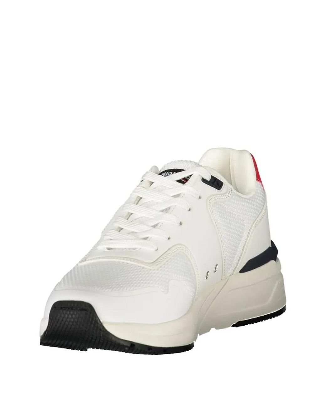 Blauer White Colour-Block Mesh-Panel Sneakers for men