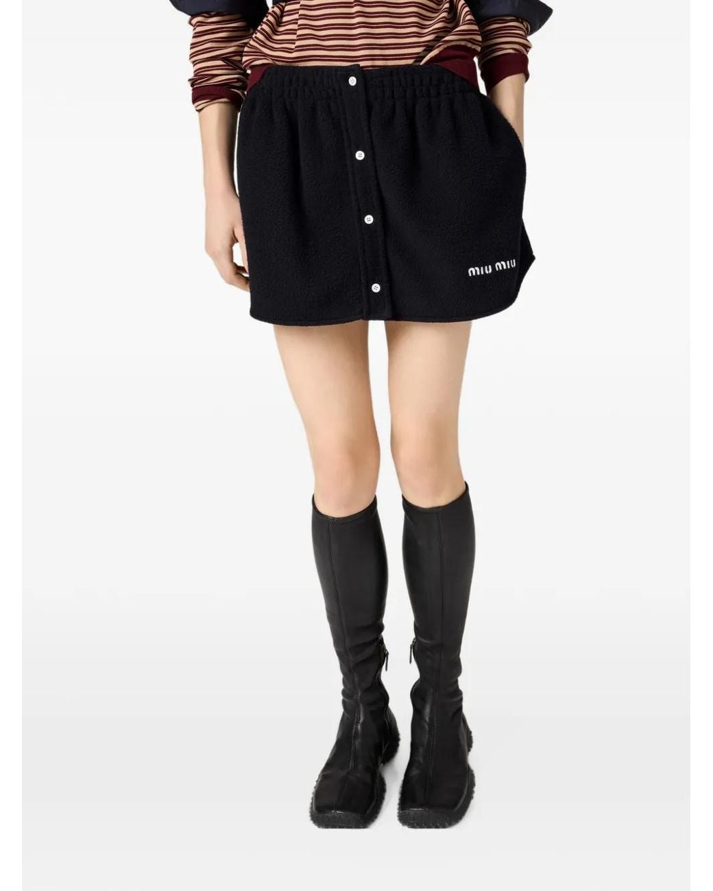 Miu Miu Blue Fleece Miniskirt