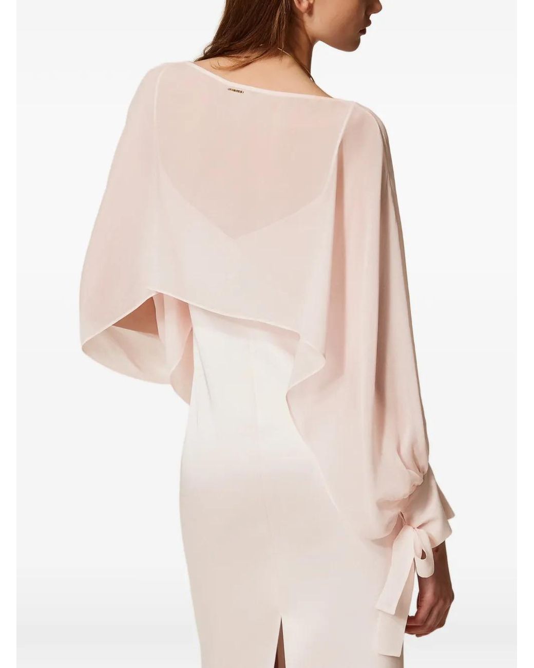Twinset White Bow-Detail Cropped Blouse