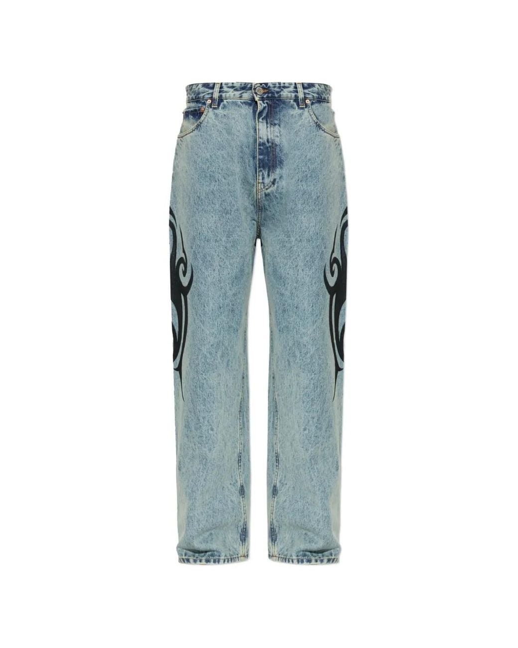 Vetements Blue Graphic-Print Jeans for men