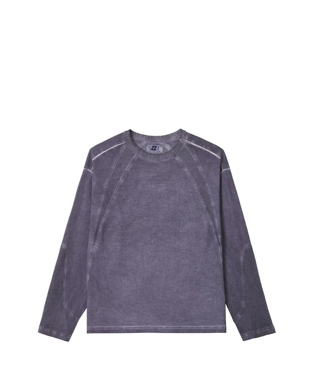 Izzue Purple Acid-Wash Panelled Sweatshirt for men