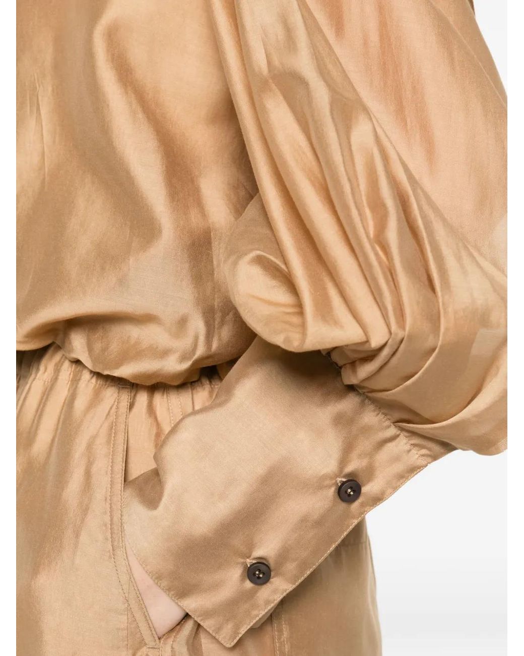 Thelatest Natural Diana Collarless Shirt