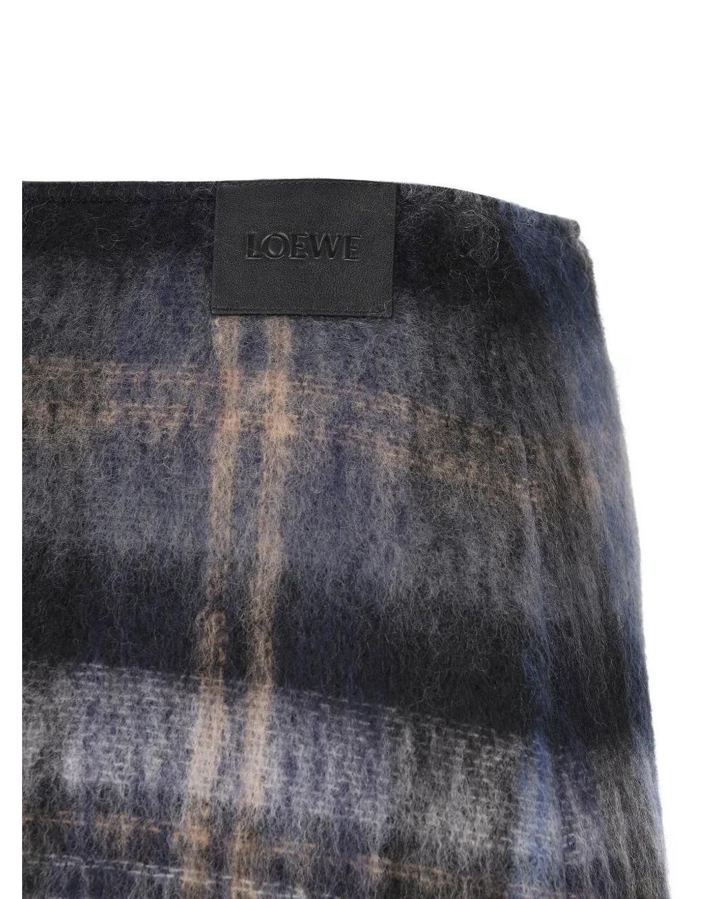 Loewe Gray Wool Blend Mini Skirt