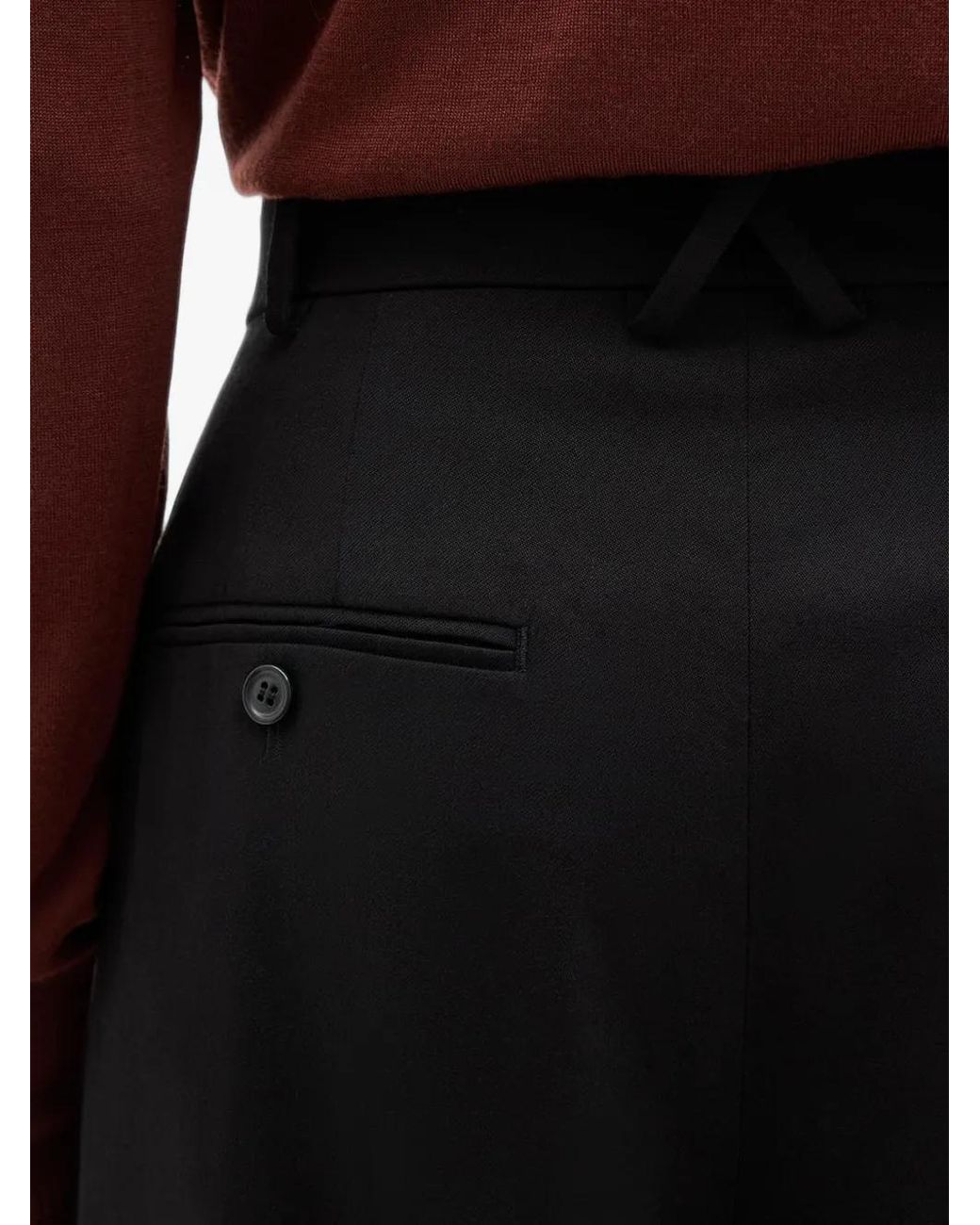 Another Tomorrow Black Cropped Tapered Trousers