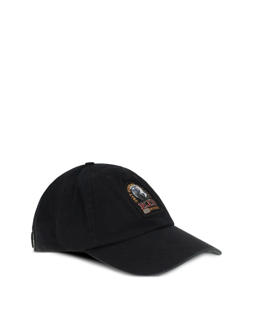 Parajumpers Black Leod Logo-Patch Cap for men