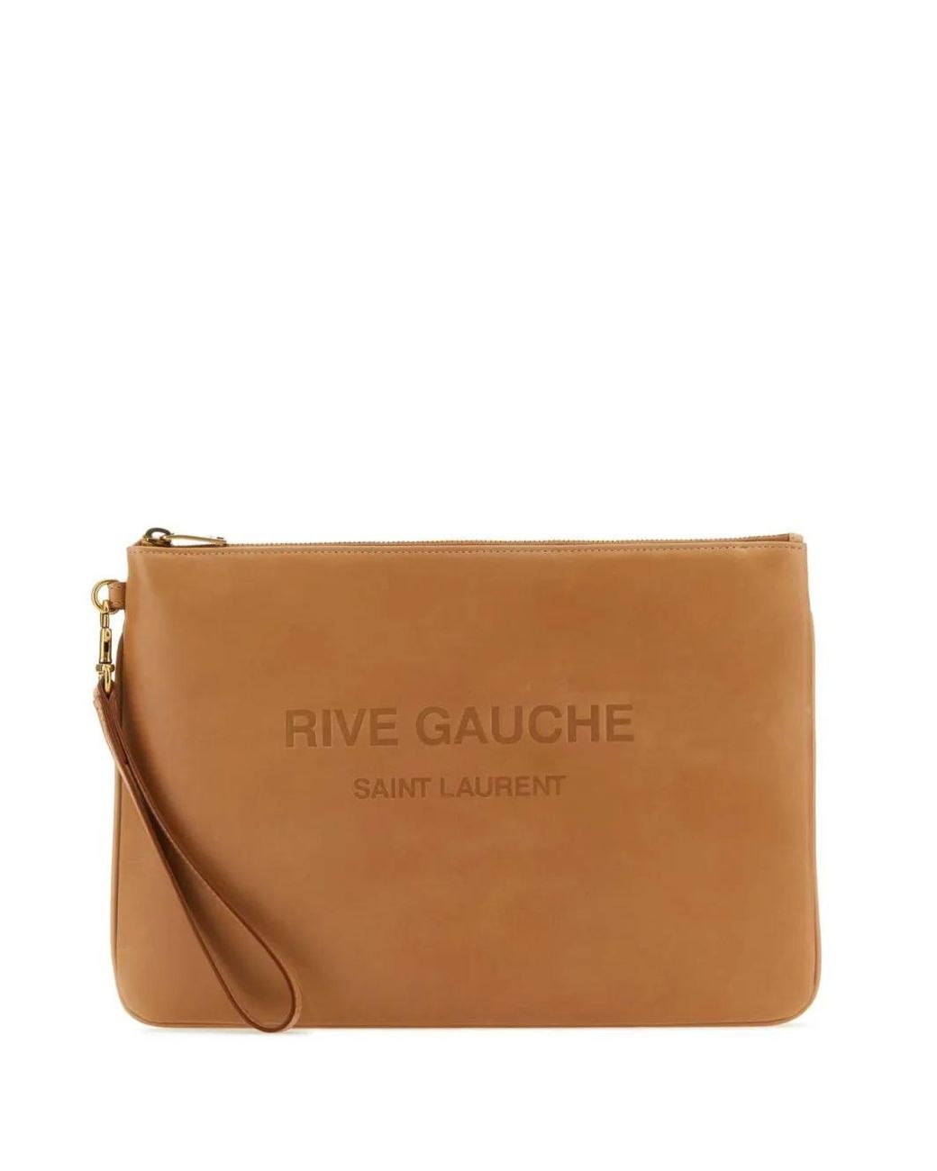 Saint Laurent Brown Rive Gauche Zipped Clutch for men