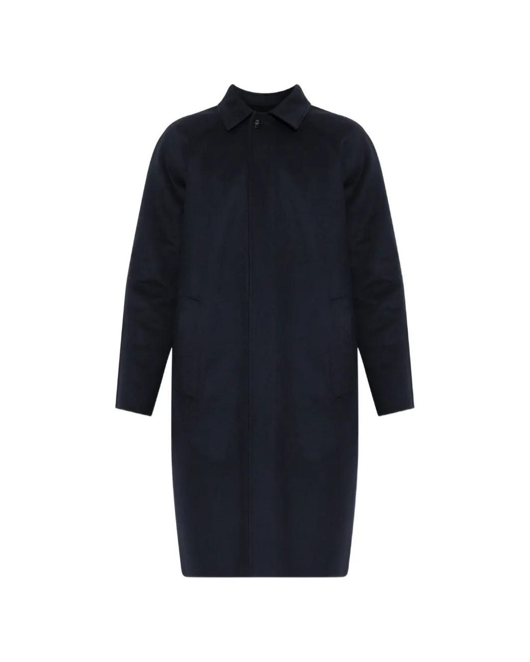 Kiton Blue Single-Vent Cashmere Coat for men