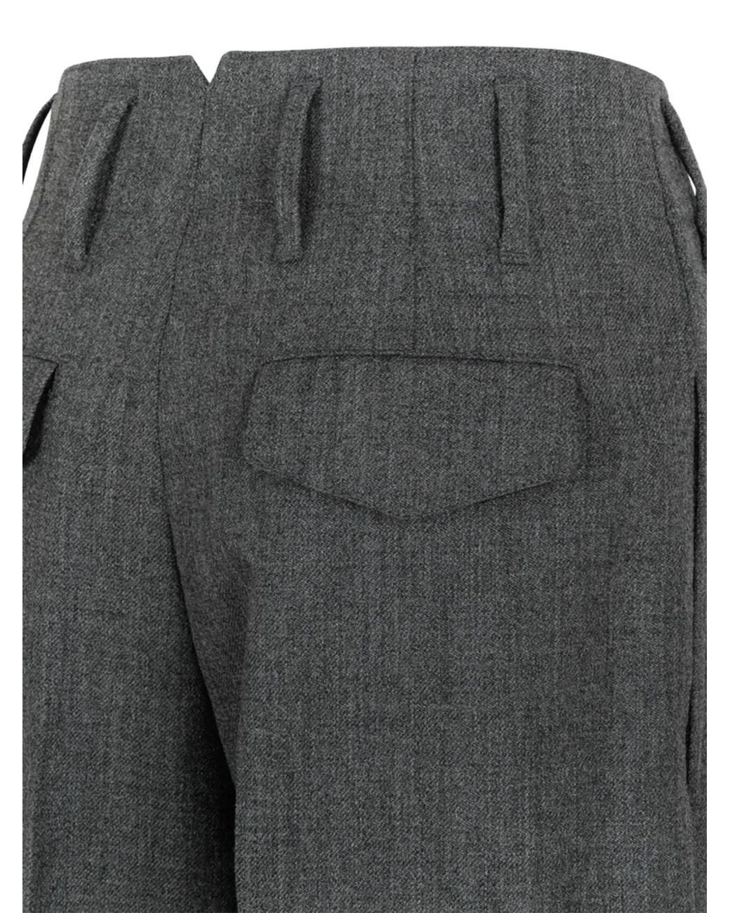 AMI Gray Pleated Tailored Trousers