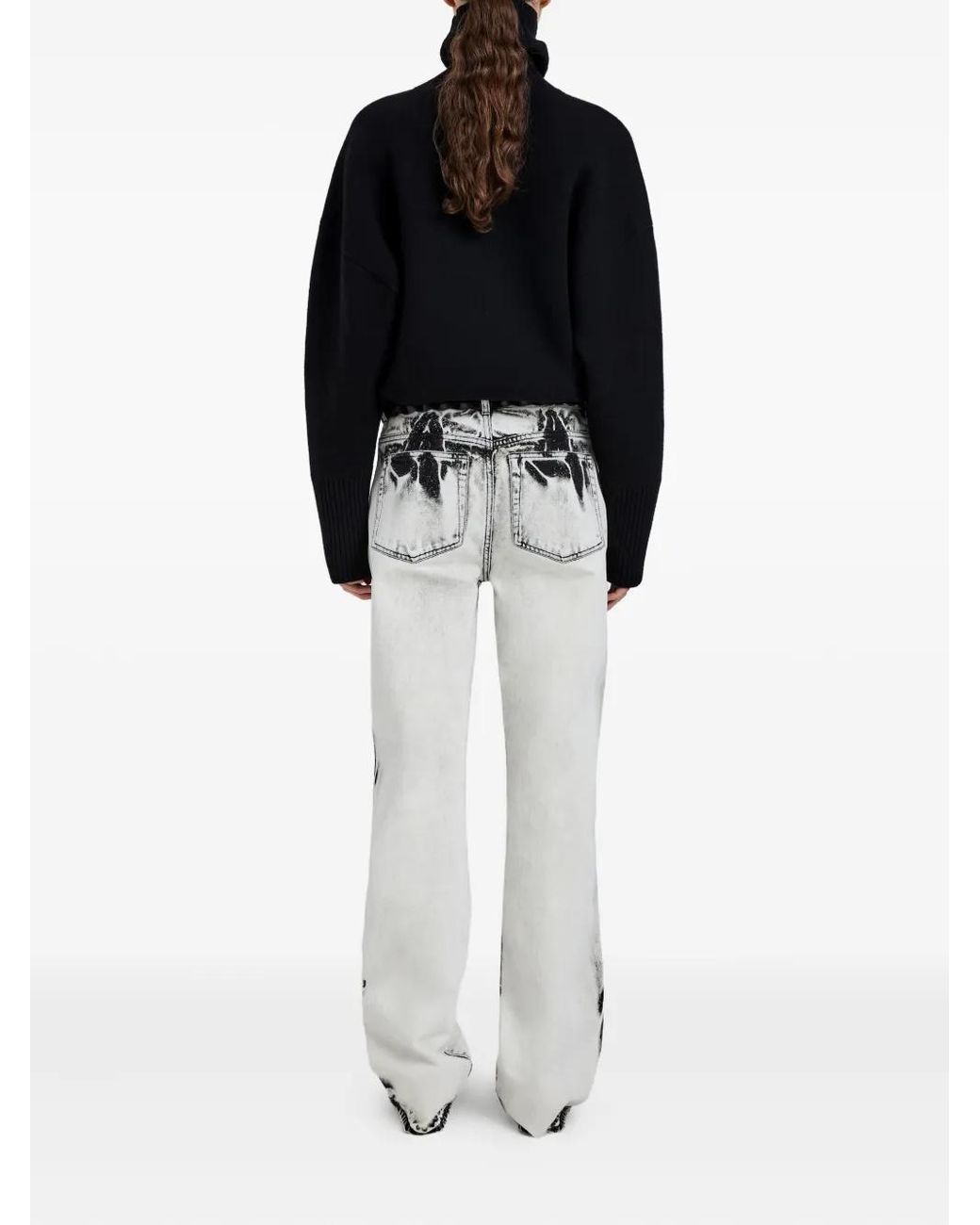 Proenza Schouler White Gerade Jeans mit Bleach-Effekt