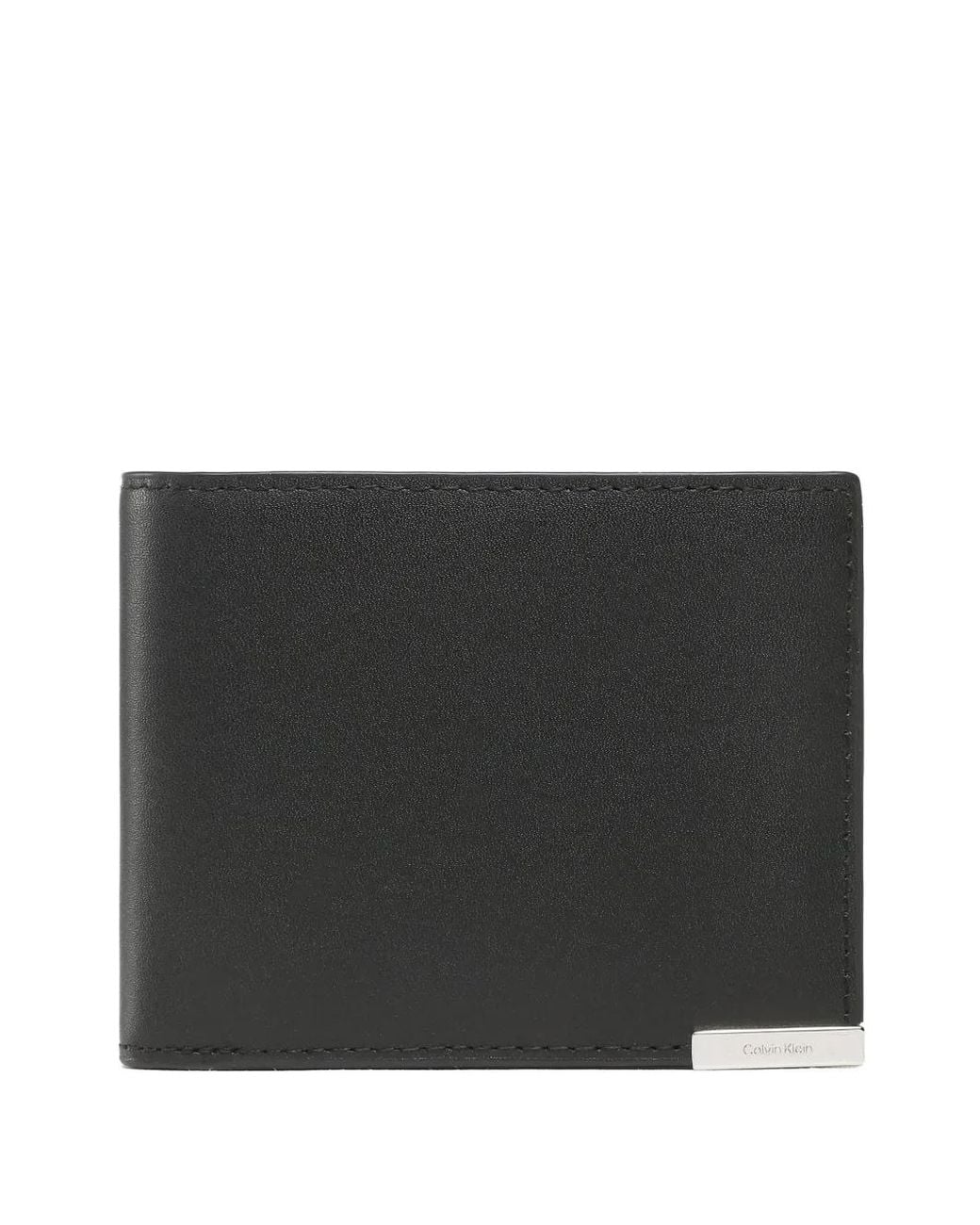 Calvin Klein Black Logo-Plaque Bi-Fold Wallet for men