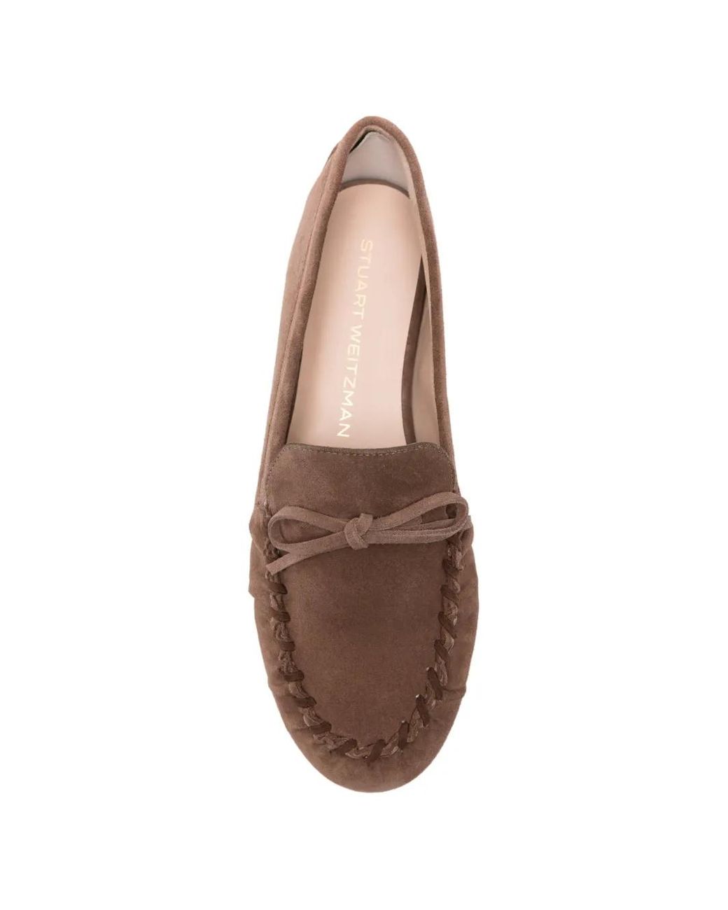 Stuart Weitzman Brown Bow-Embellishment Loafers