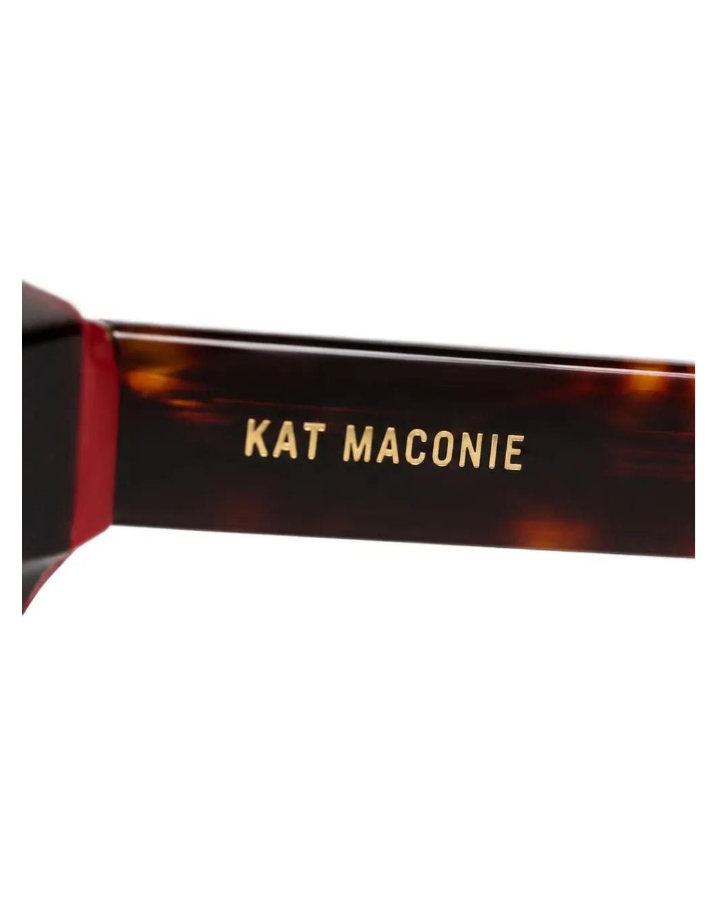 Kat Maconie Brown Aria Tortoiseshell-Effect Geometric-Frame Sunglasses