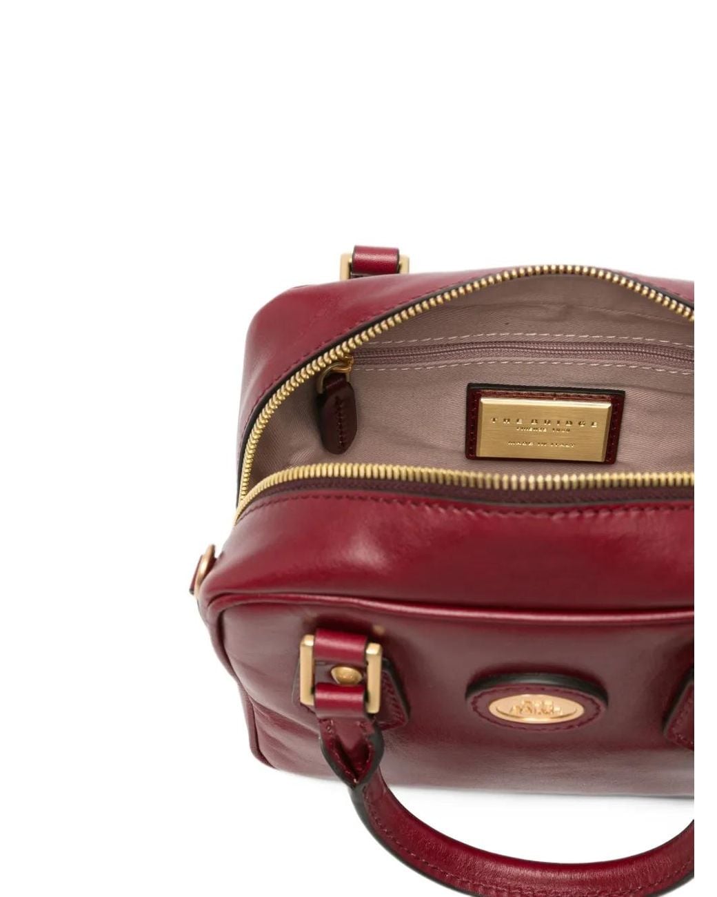 The Bridge Red Boston Leather Tote Bag