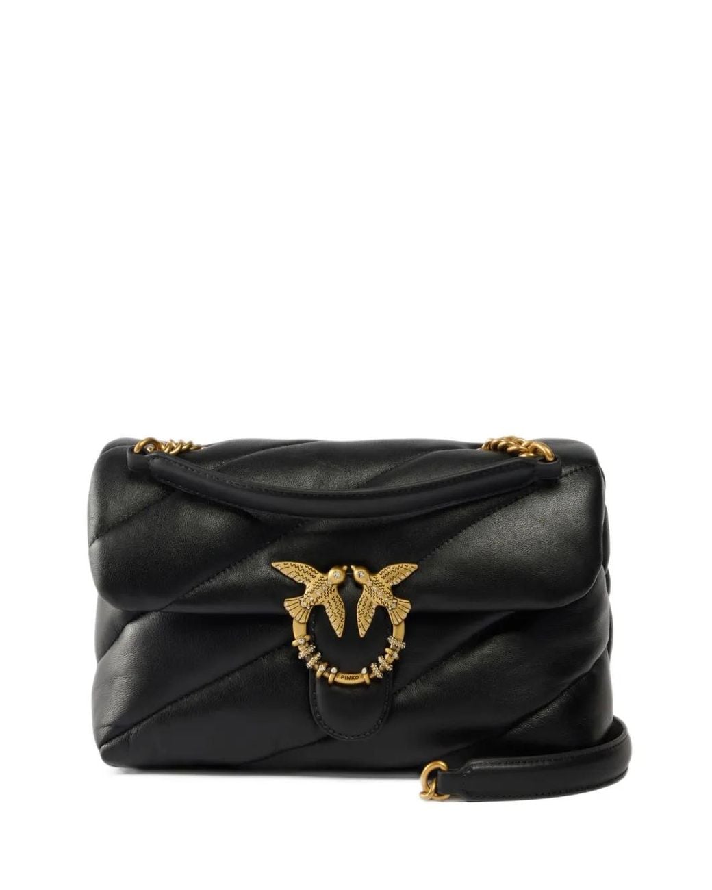 Pinko Black Love Puff Medium Crossbody Bag