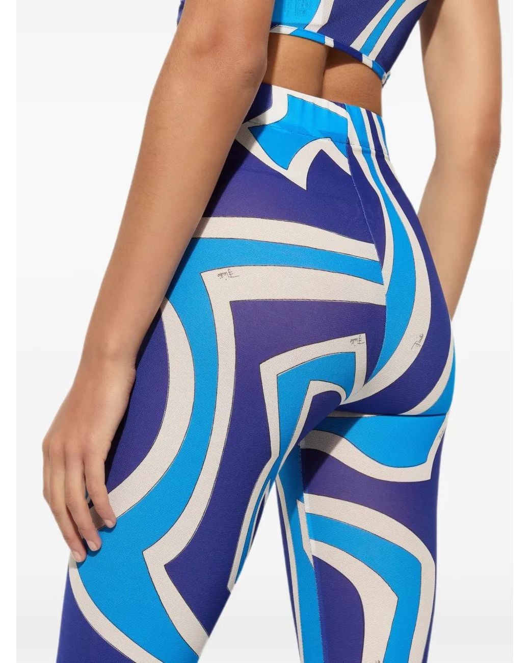 Emilio Pucci Blue Labirinto-Print Leggings