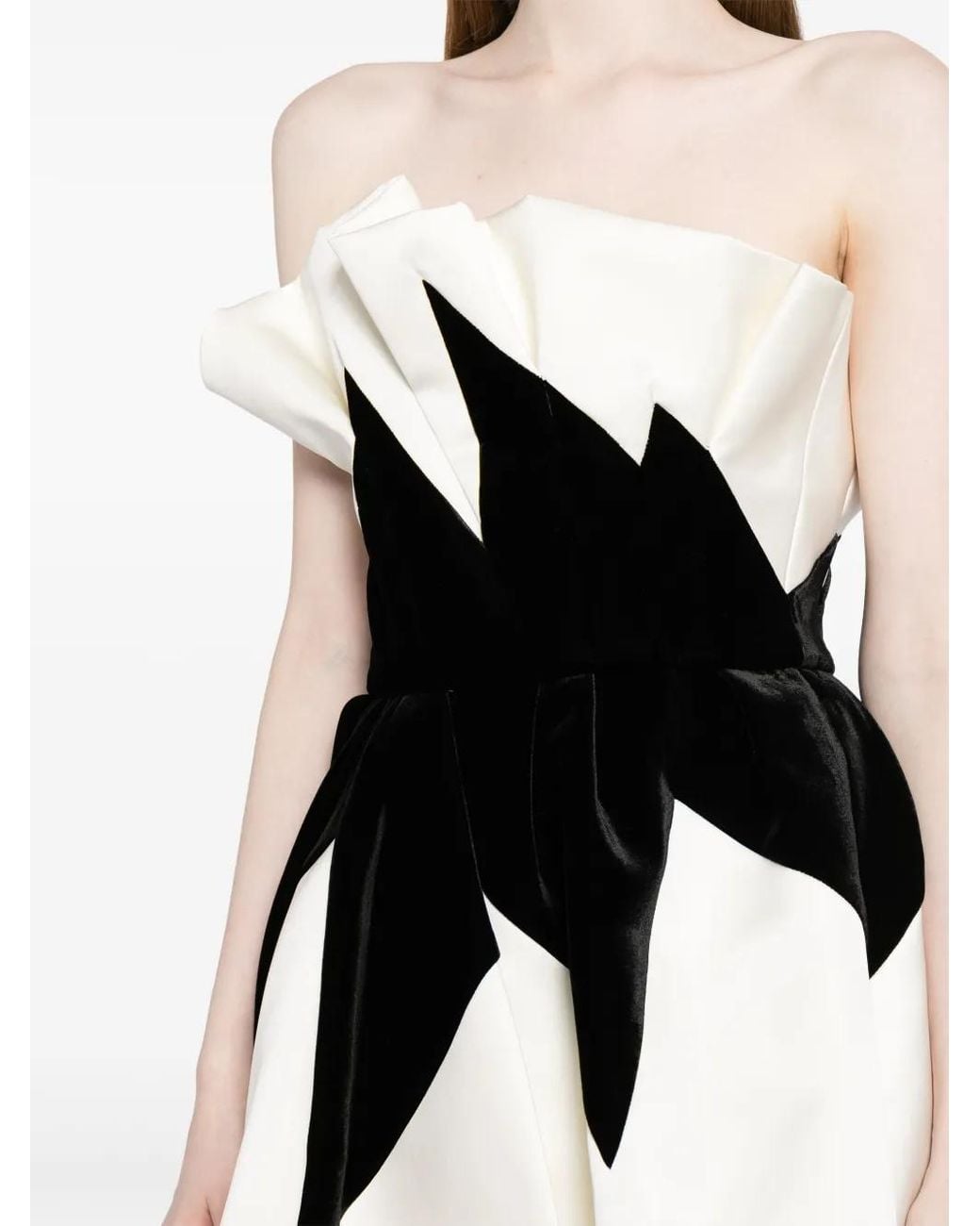 Zuhair Murad Black Strapless Flared Minidress