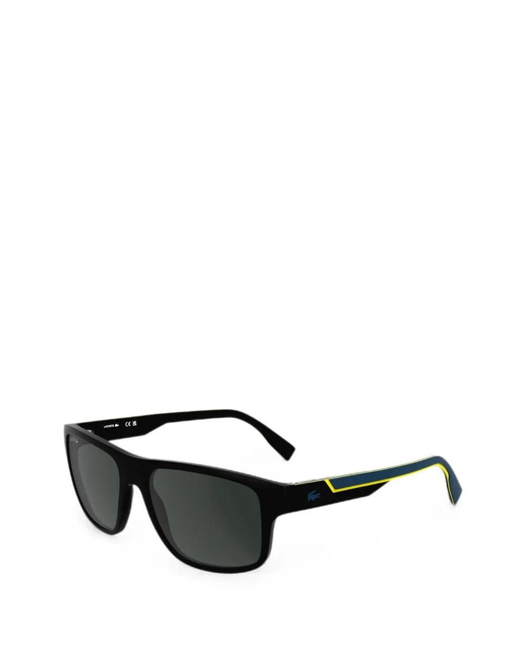 Lacoste Black Logo-Plaque Rectangle-Frame Sunglasses for men