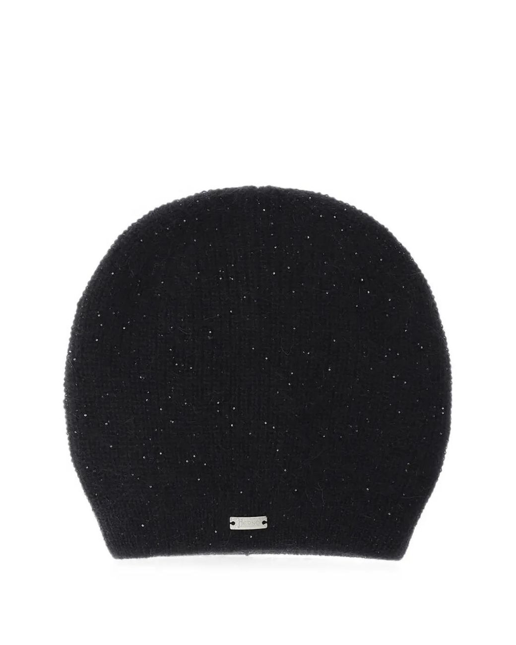 Herno Black Rib-Knit Beanie Hat