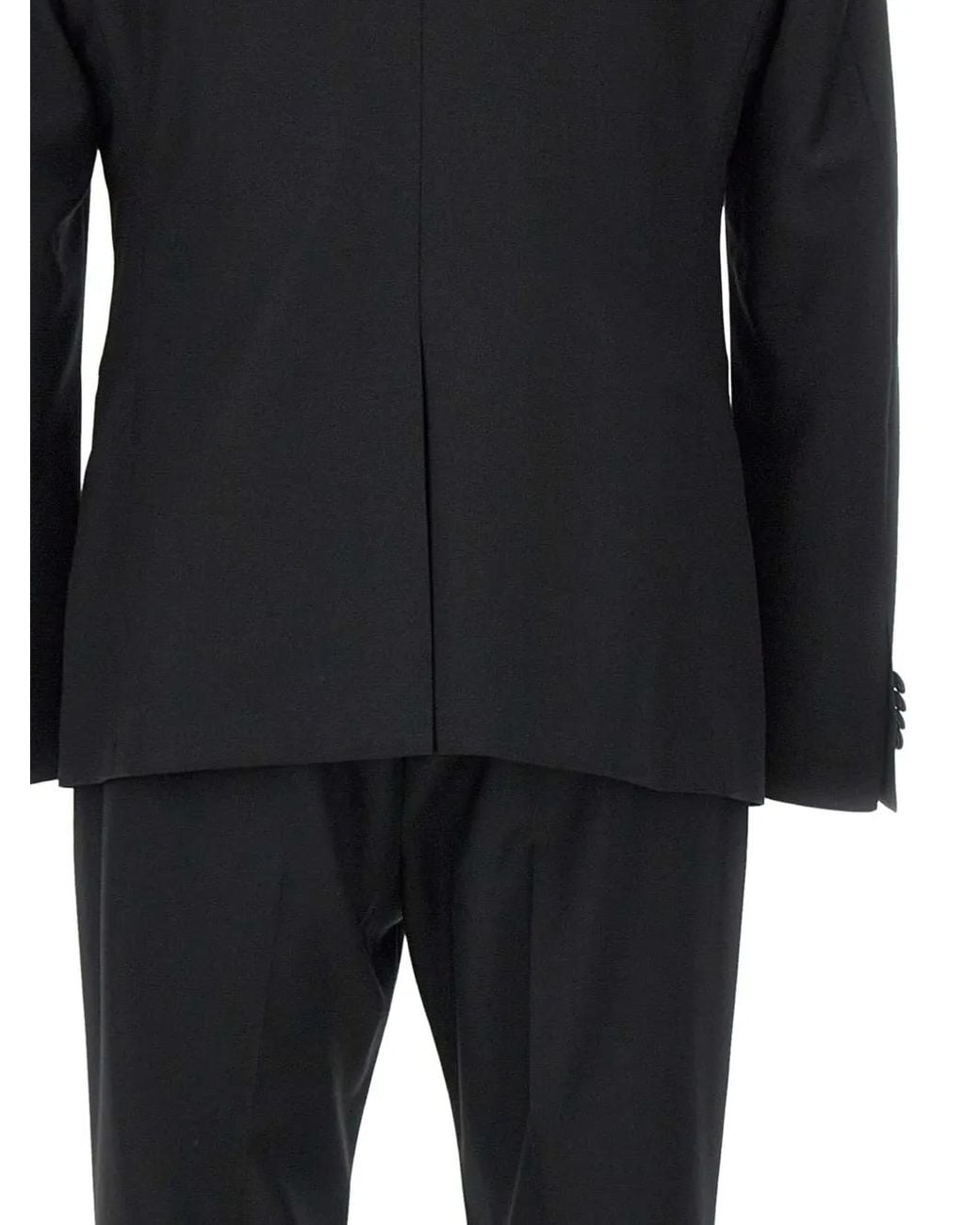 Corneliani Black Satin-Trim Three-Piece Suit for men