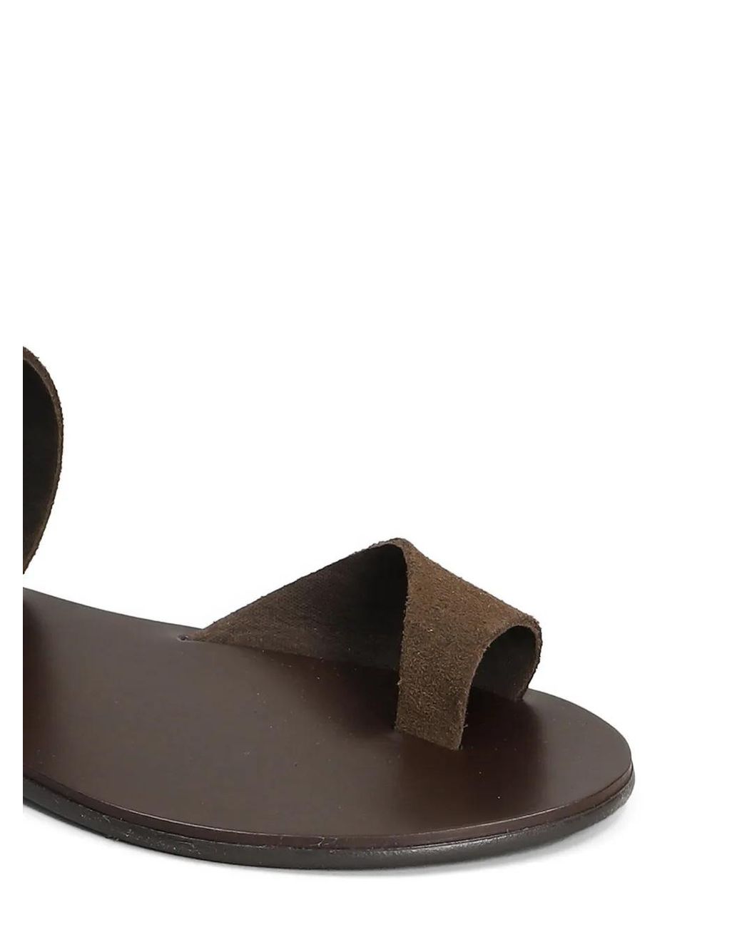 NICOLAS LAINAS Brown Toe-Strap Flat Sandals