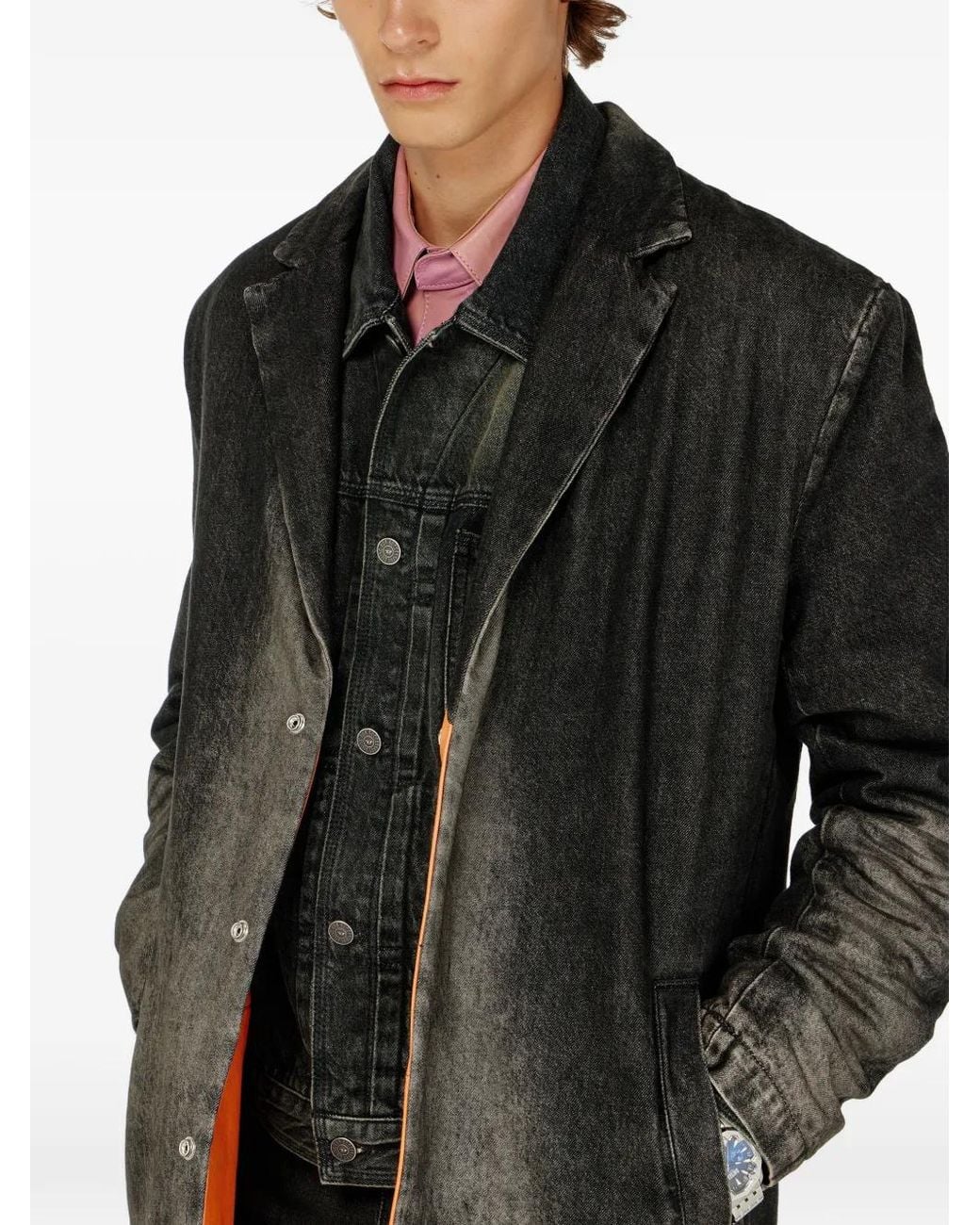 DIESEL Single-Breasted Coat in het Black