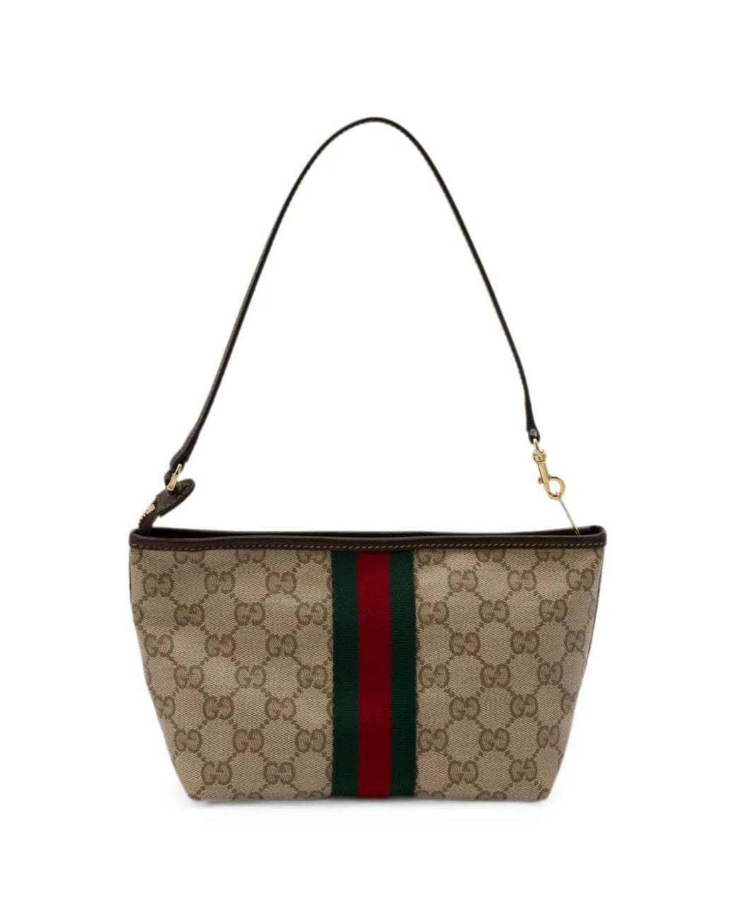 Gucci White Small Pouch With Strap And Web