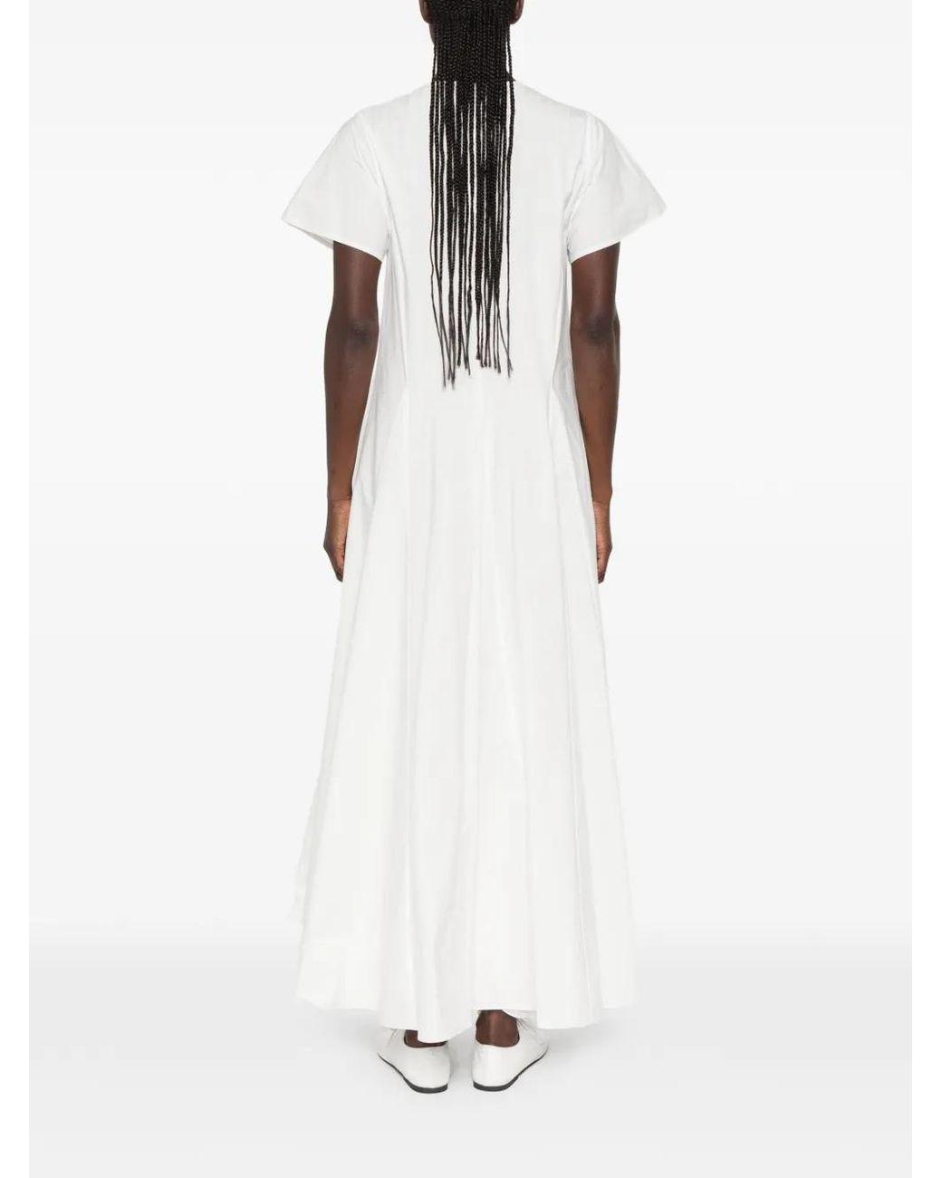 Forte_forte White Button-Up Flared Maxi Dress