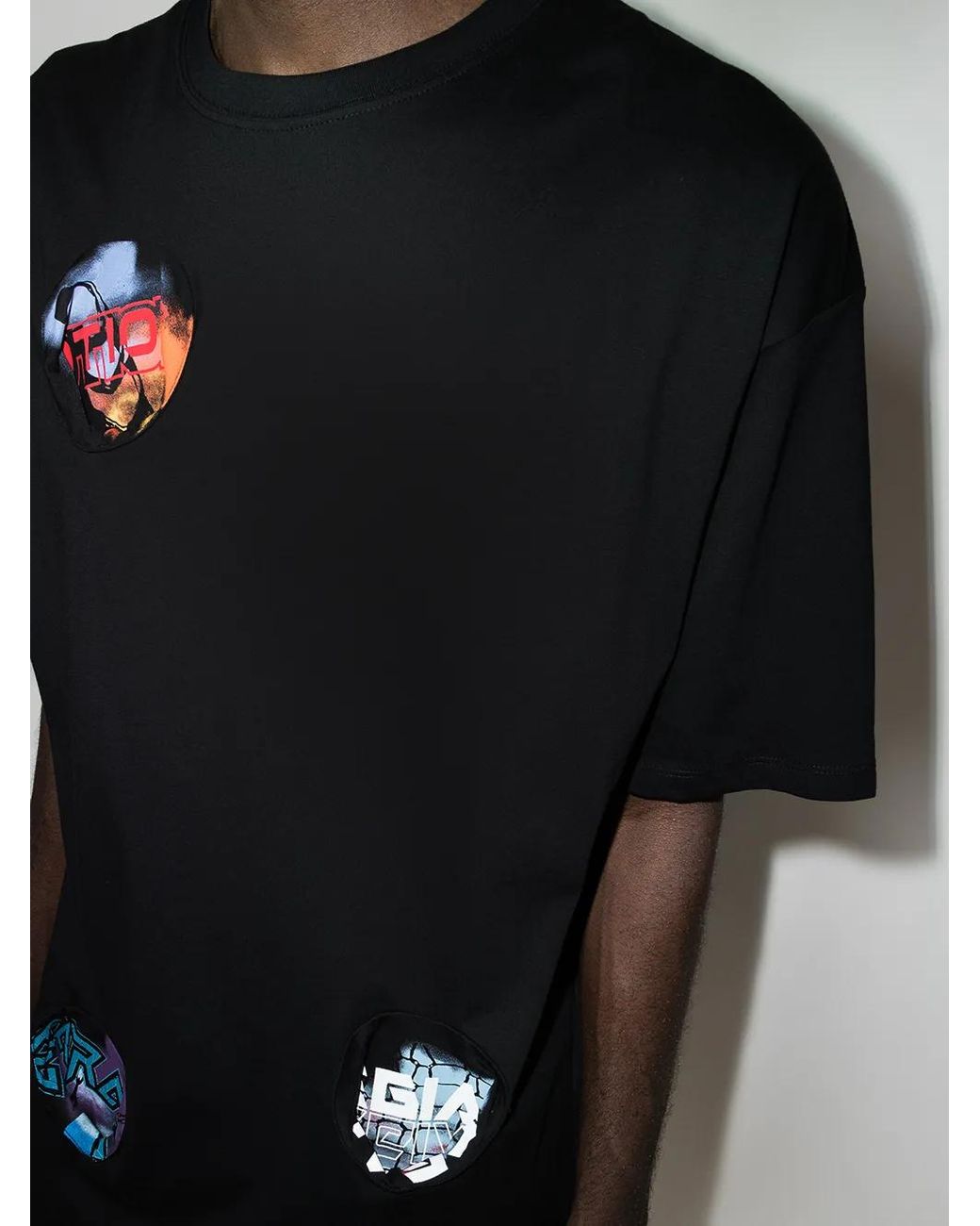 Raf Simons Black Pocket Holes Oversized T-Shirt for men