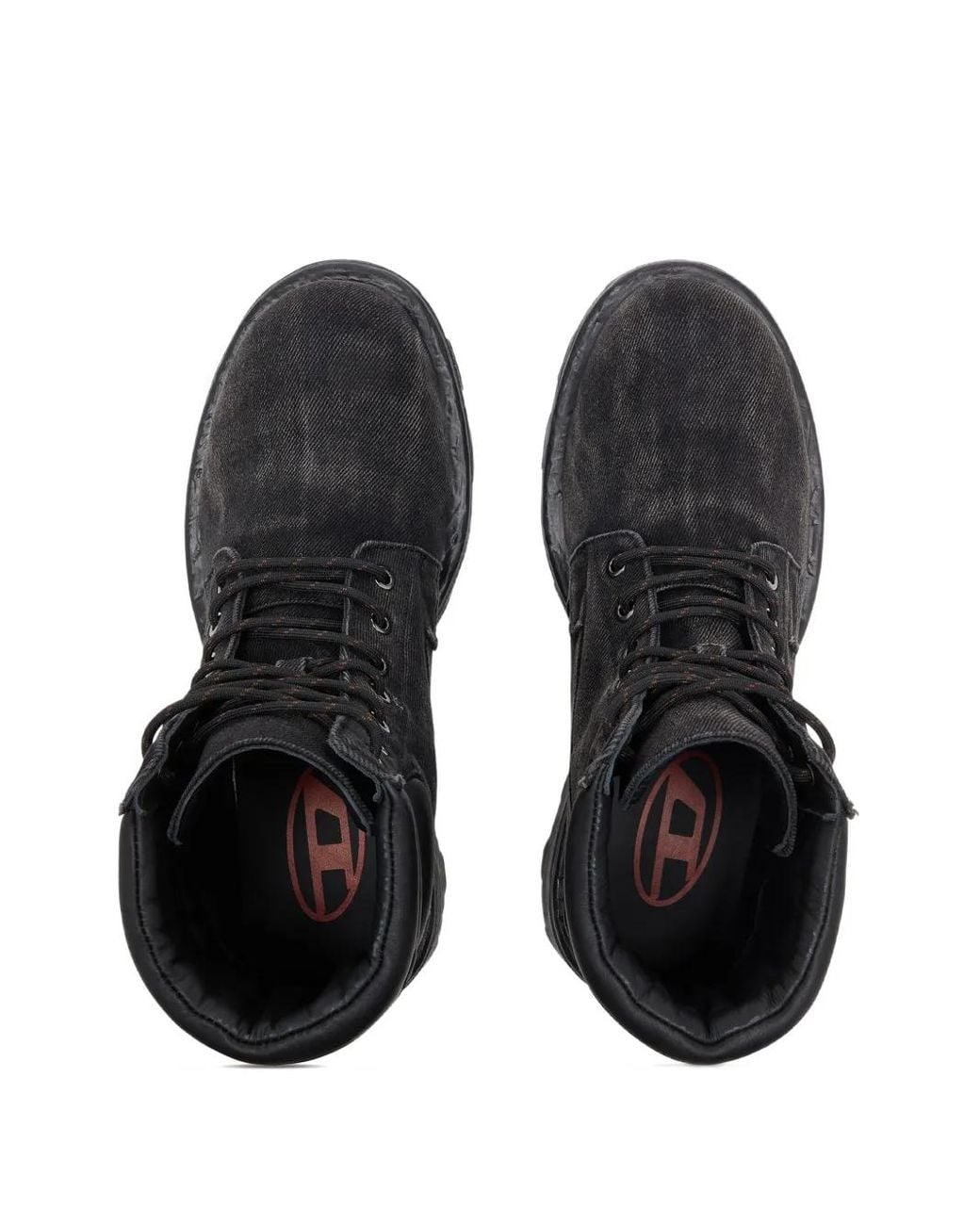 DIESEL Black D-Hammer Faded Lace-Up Boots for men