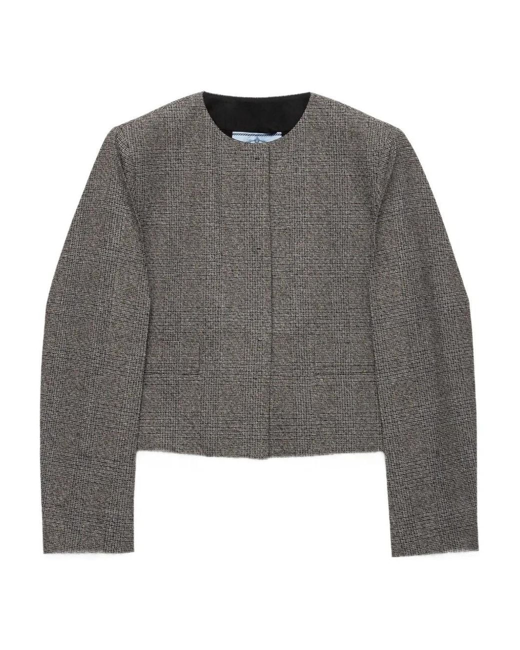 Prada Princes Of Wales Jack Met Enkele Rij Knopen in het Gray