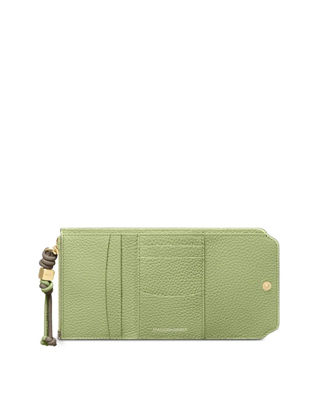 Maison De Sabre Gray Leather Trifold Wallet