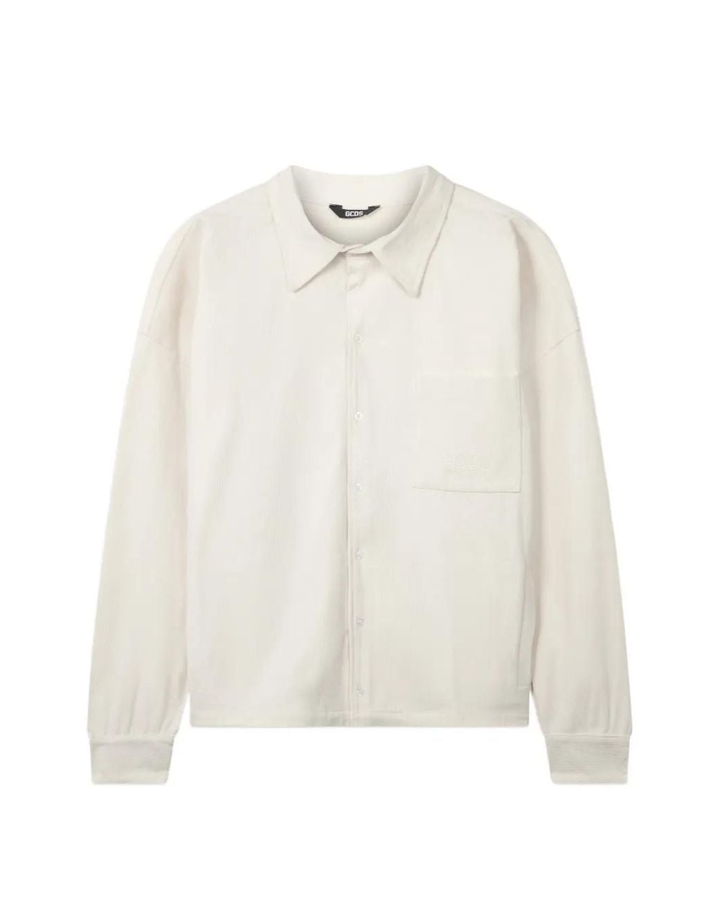 Gcds White Corduroy Chest-Pocket Shirt for men