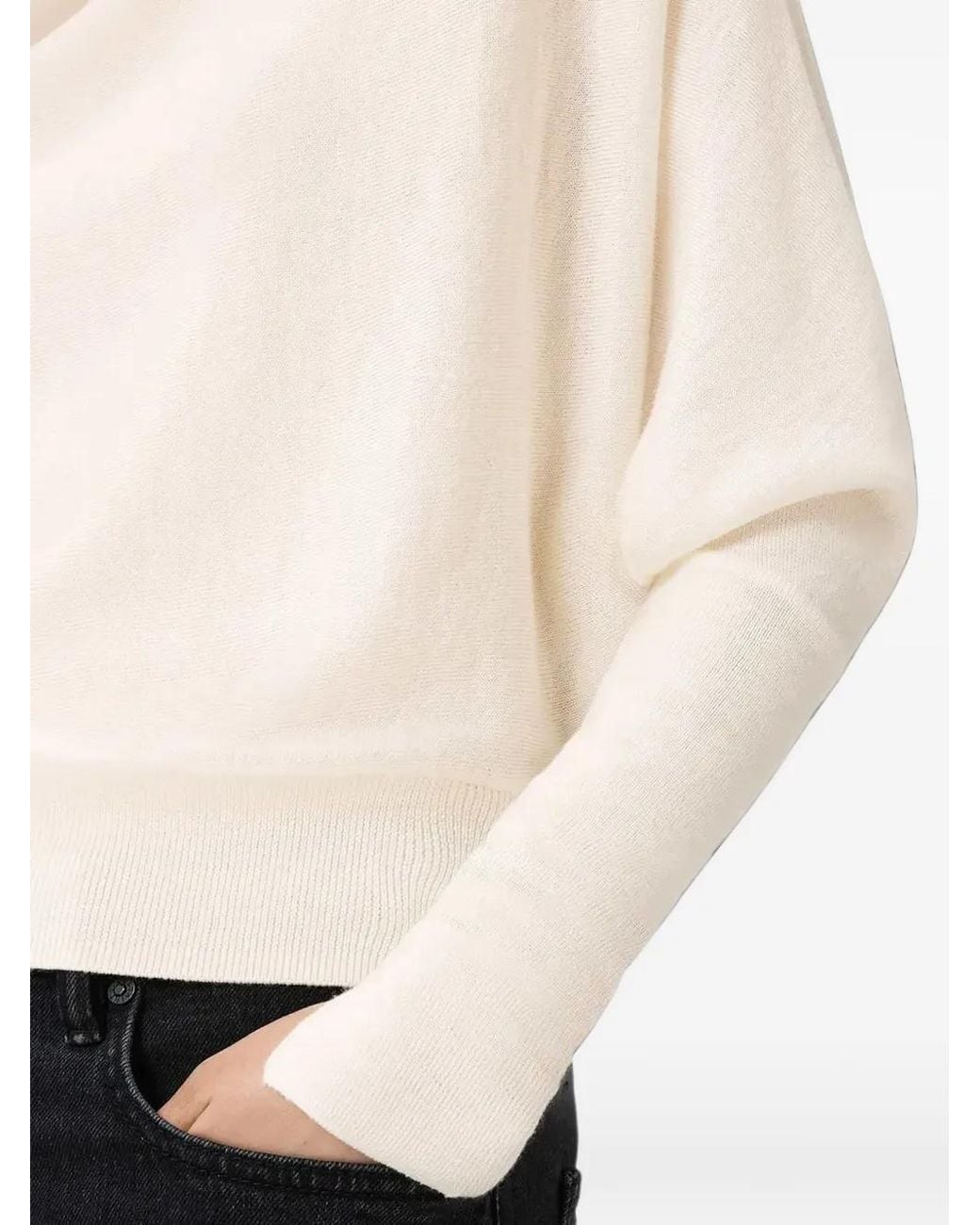 AllSaints White Ridley Cowl-Neck Sweater