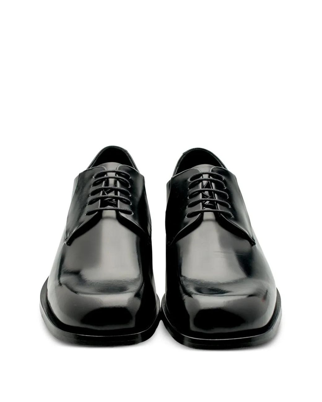 Lottusse Black Tomir Polished-Leather Derby Shoes for men