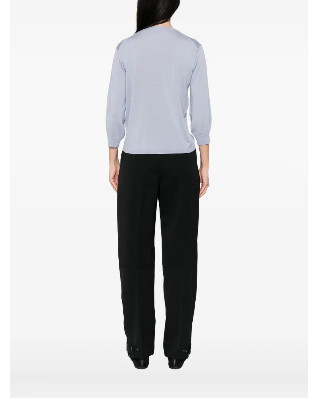 Max Mara Blue Round-Neck Sweater