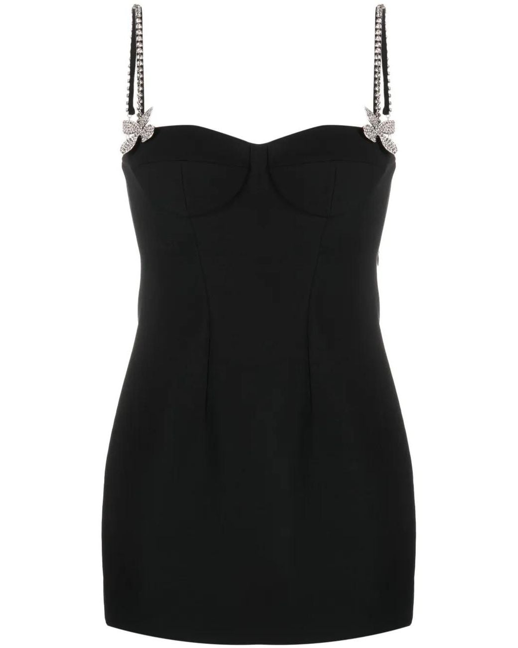 Area Black Butterfly Crystal-embellished Mini Dress