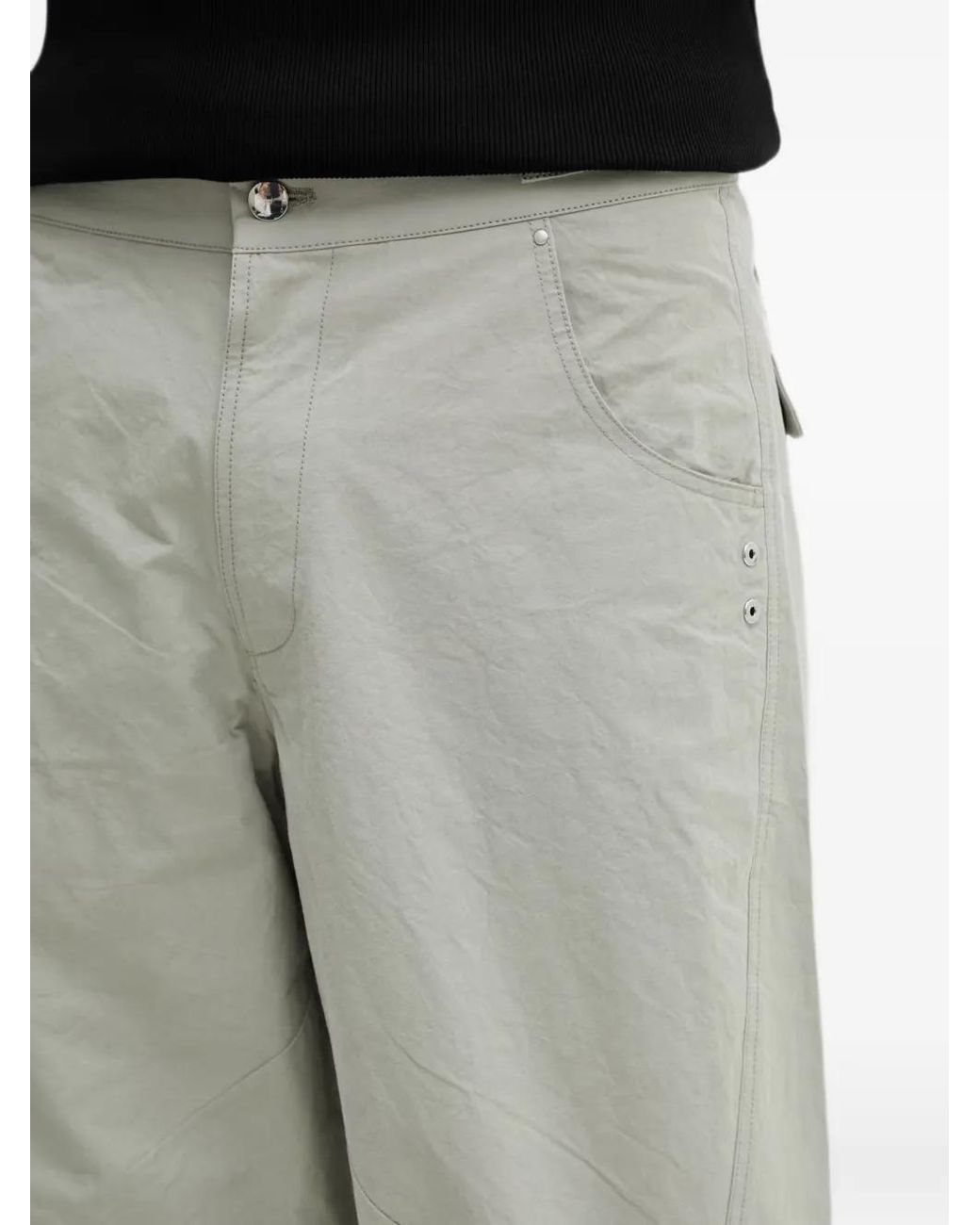 HELIOT EMIL Gray Seam-Detail Wide-Leg Trousers for men
