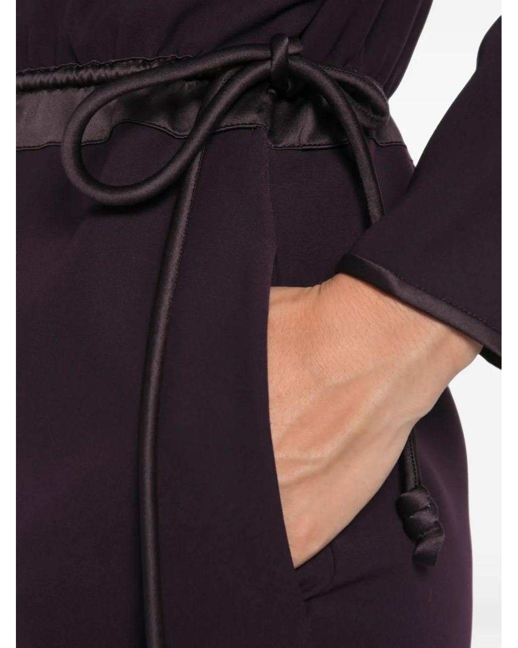 Emporio Armani Blue Drawstring-Waist Long-Sleeve Dress